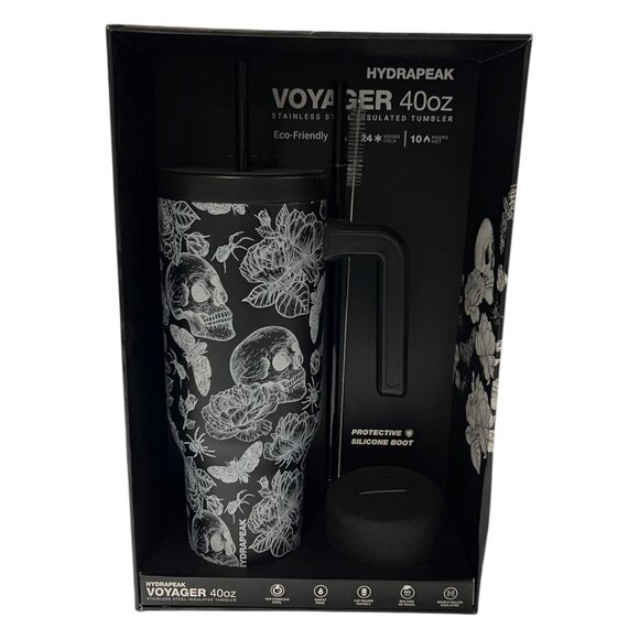 Hydrapeak Other - Hydrapeak Voyager Tumbler Black White Skull Stainless Insulated W Handle Limited